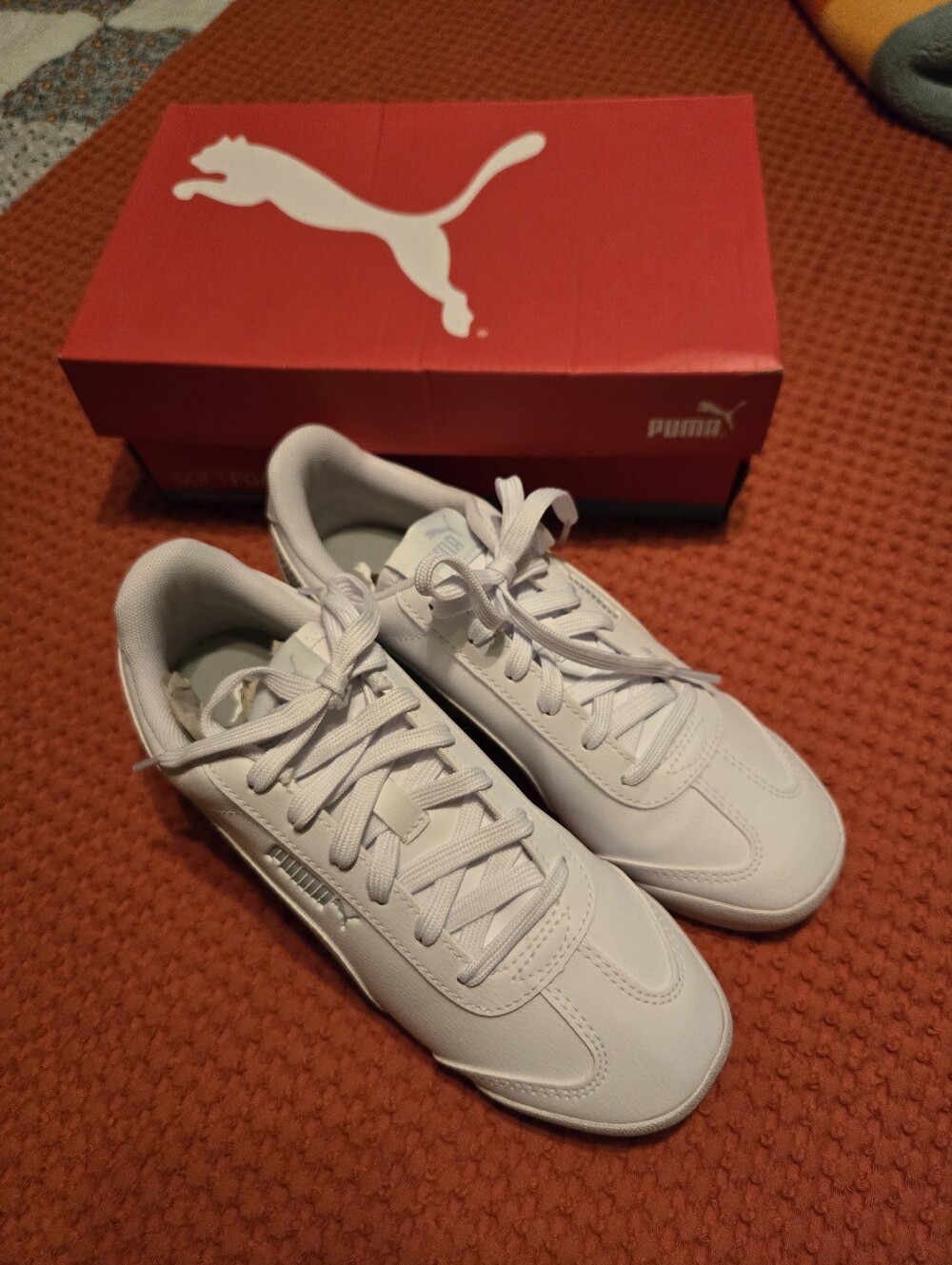 Puma White Low-Profile Lace-Up Sneakers